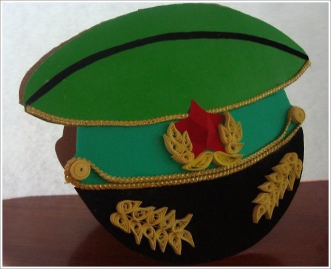 Открытка фуражка к 23 февраля