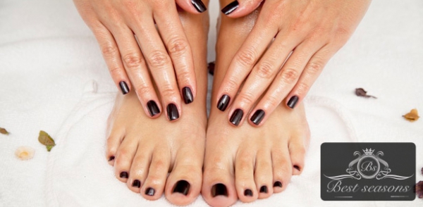 Маникюр и педикюр с покрытием Shellac, spa-уход, массаж, парафинотерапия и многое другое в салоне красоты Best Seasons. Скидка до 89%